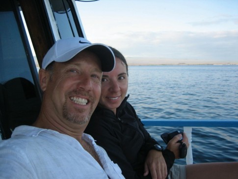 On board Poseidon, the cruise ship, on the way to Bartolome. 
