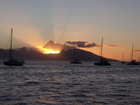 Sunsets over Moorea