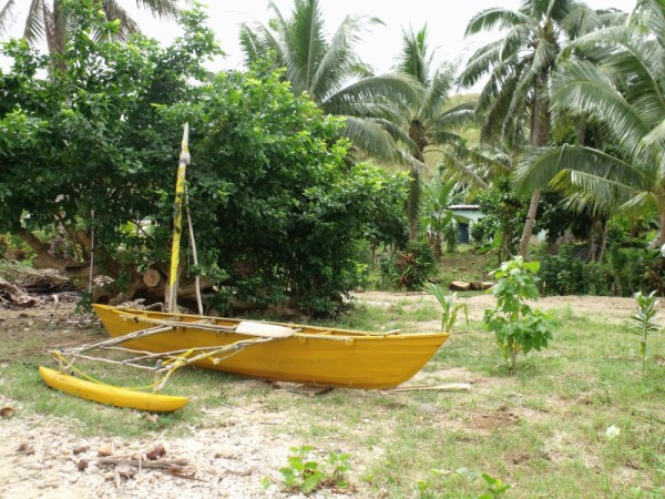 Traditional outrigger canoe