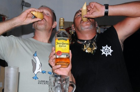 How it always starts. Whale tooth tequila shooters