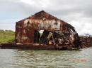 Wrecked barge