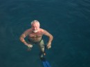 Skipper in crystal clear water a Aspat Koyu