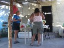 Carol and Tracey at the small tienda in Agua Verde.