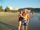 Greg and Claudia on Ixtapa beach having just stepped off the airplane.