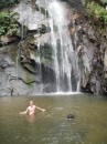 Swimming in the waterfall in Yelapa, Banderas Bay.