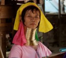Woman who wear these brass coil on their neck belong to a sub-group of the Karen known as the Padaung  -  near Mae Hong Son  - Thailand - 04.04.2013
