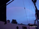 Rainbow at dusk, Claladh Harbour