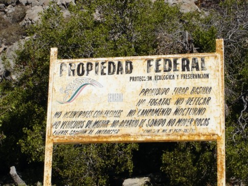 A sign along the road.