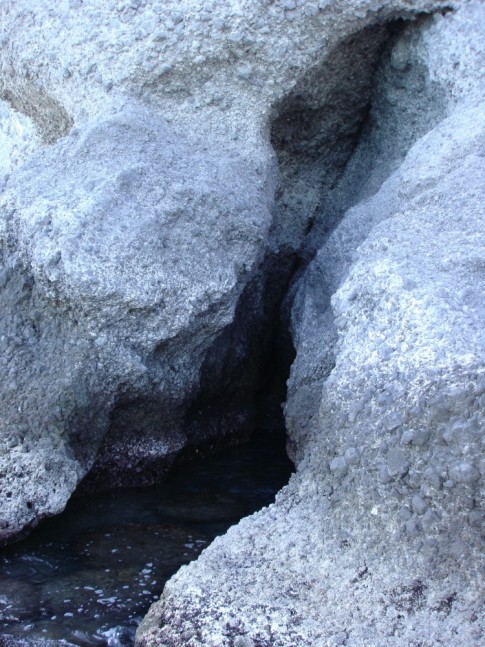 One of the small "caves" along the shoreline.