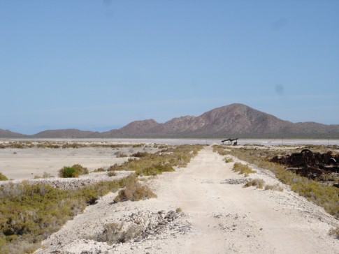 The road to the salt flats where salt water is dried and the salt harvested.  While we could go into the building, we were advised that the salt flats were too dangerous to visit.  We had to turn back.