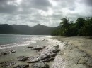The slabs of coral along the south shore of Huahine near Avea Bay.