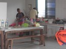 A small cantina at the yard for the workers and cruisers.  A simple basic menu revolving around chicken, fish and rice.