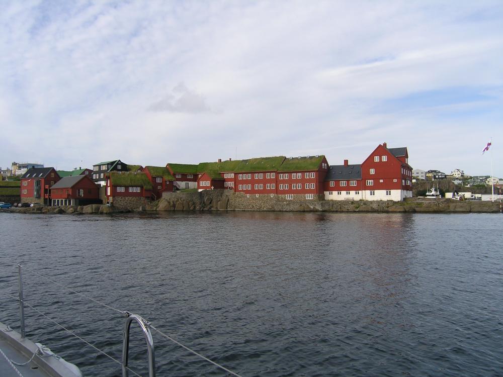 The Faroese Parliament buildings: From the main channel in Torshavn harbour