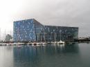 Reykjavik: the Harpa concert hall from our yacht club berth