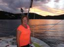 Judy enjoying the sunset in Culebra