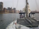 The East River was moving at about 5k -- with us.