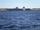One of the aircraft carriers in Norfolk.  They were lined up like cord wood.