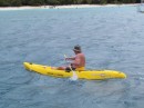Svend kayaking from Tivoli in Cannel Bay