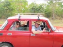 Ross and Judy in a nice Lada