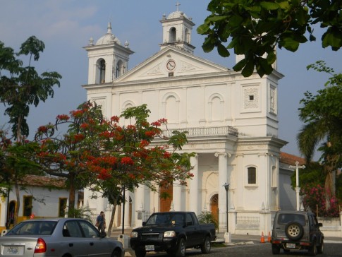 The church is always the focal point in the town square.