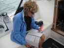 Me reading some interesting facts to Tom frm the cruising guide