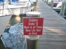 Sign on dock at FBYC