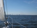 Sailing (yes) toward the William P. Lane Memorial Bridges