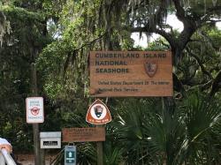 Ranger station at Cumberland: We tied up to dinghy dock and walked the island