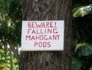 Warning at Diamond Falls