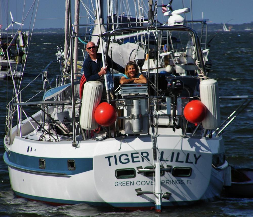 Tom and Lilly: Tom and Lilly Service are circumnavigating the world aboard TIGER LILLY.  Tom is a retired US Navy Deep Sea Diving and Salvage Officer, and Lilly is a retired businesswoman.  They live aboard TIGER LILLY full time, and have been on their current voyage since 2011.  TIGER LILLY has called at over 50 Countries and island groups around the world.