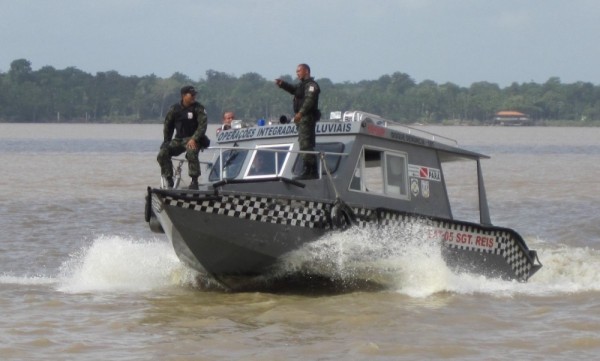 The ONLY law enforcement we saw anywhere on the waters of Brazil was this police boat that ran up and down the Rio Guama on Belem