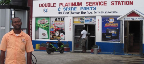 Mark Anthony Ceasar, manager of the Double Platinum Service Station