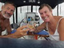 A toast to the boat and crew for a job well done!