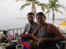 Jen and Gavin enjoying their last breakfast in Mexico