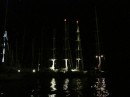 The Super-Yachts at night