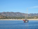 The Canadian boat from Cabo is anchored ahead of us.  Campground and fishermens