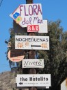 Signpost for Hotels and restaurants in Todos Santos