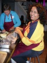 Pam and Laura preparing food for our Posada feast