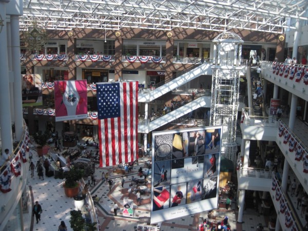 Pentagon City Mall, all dressed for July 4th