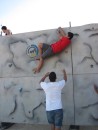 Marc letting off steam on the climbing wall
