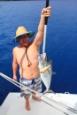 Mal catching wahoo for OUR dinner