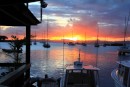 Sunset at the anchorage, taken from the Copra Shed, Savusavu