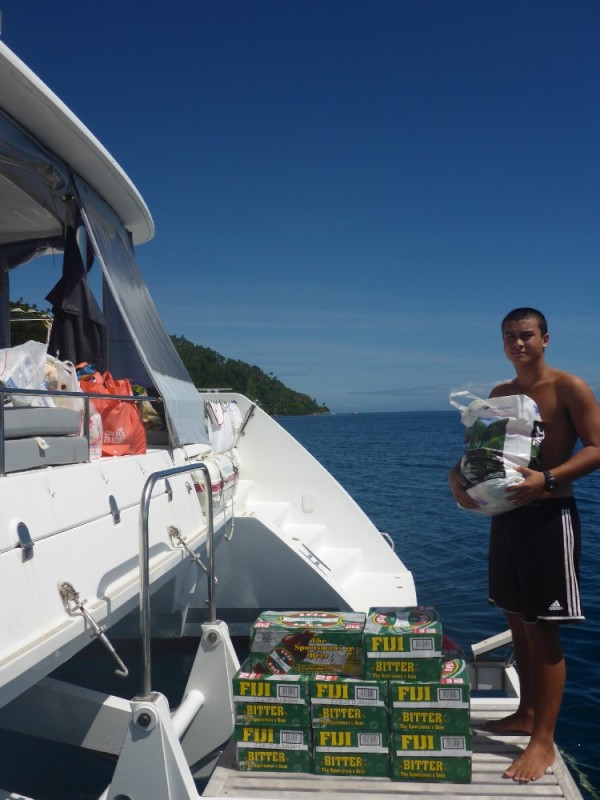 Beer delivery in Savusavu, ready for our new crew!