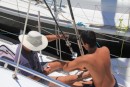 Marc is taking engineering classes of some sorts: learning to adjust the rigging!
