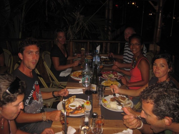 Diner with fellow cruisers in Pointe a Pitre