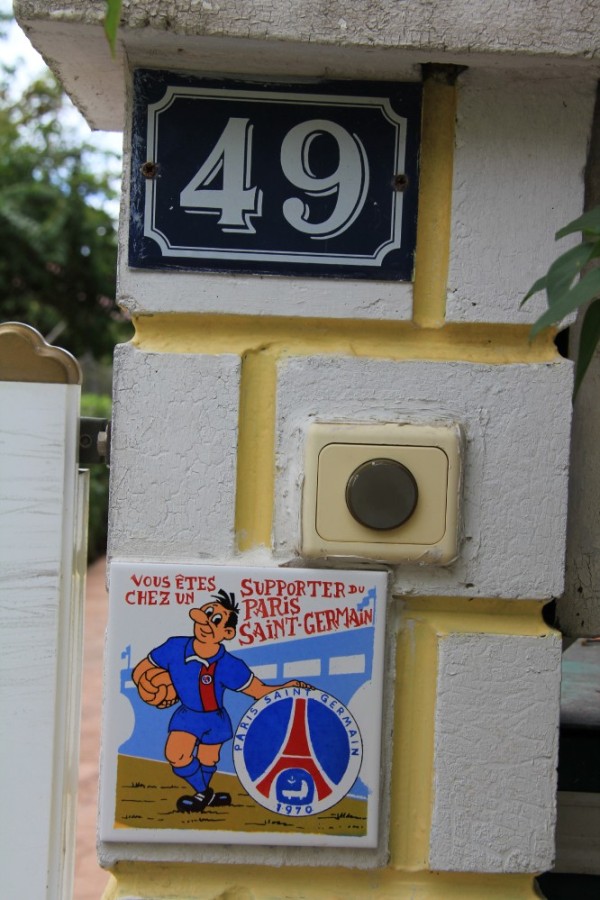 Outside a house in Iles des Saintes, you can tell a french expat!