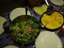 What we put together for an impromptu get together: omelette and greek salad.