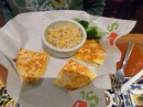 Cheese quesadillas and rice. Charlottesville, VA