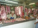 Cheeky butcher in Merida markets