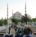 6 May From left to right: John, Jennetta, AB and Pete enjoying a rain free sunset over the Blue Mosque in the background.